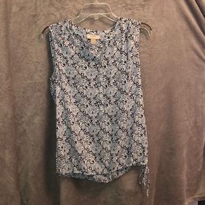 Loft blue and white floral tank